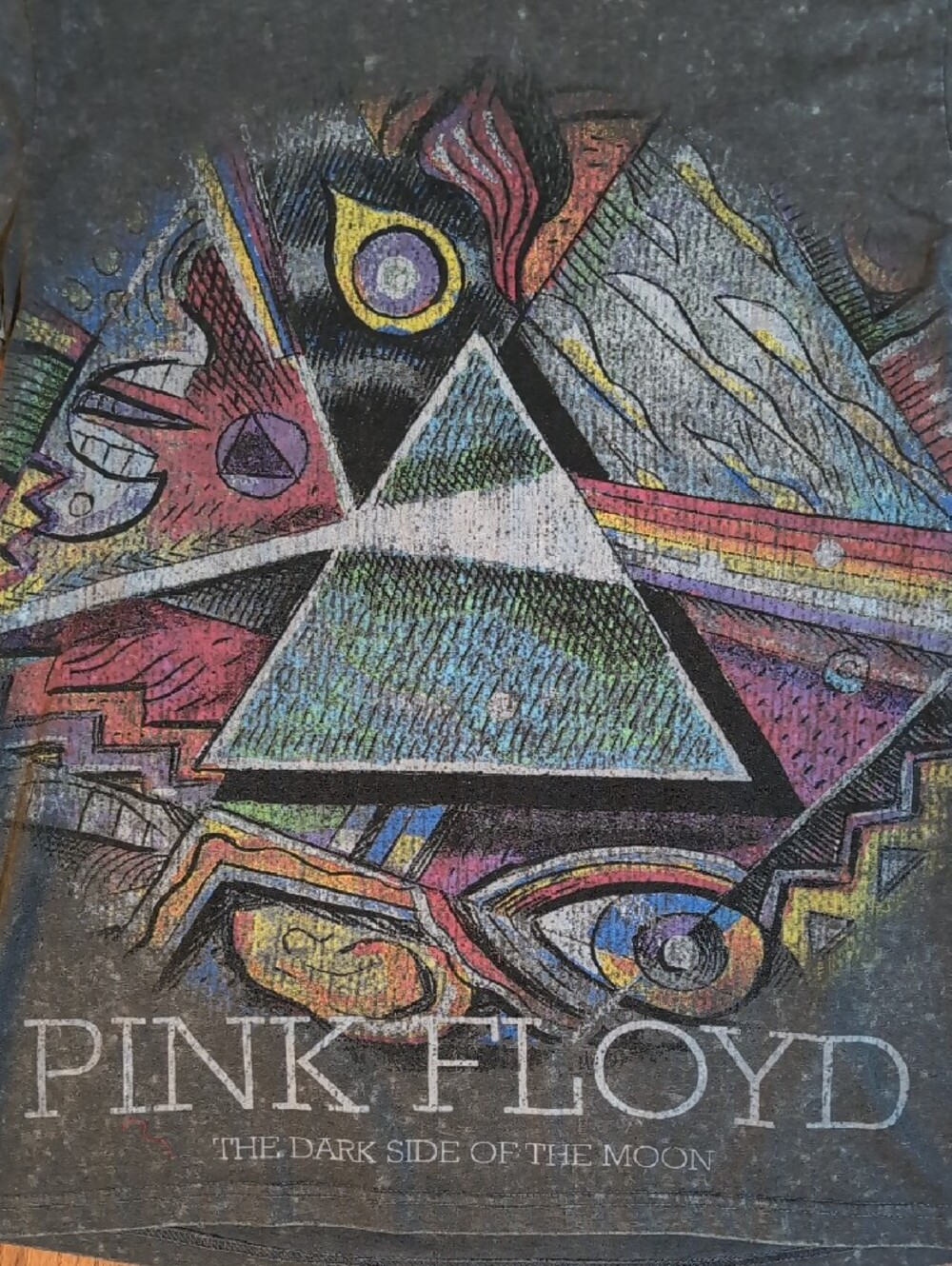 Pink Floyd The Dark Side of the Moon T-Shirt Size L/G Washed Grey New - Picture 2 of 5